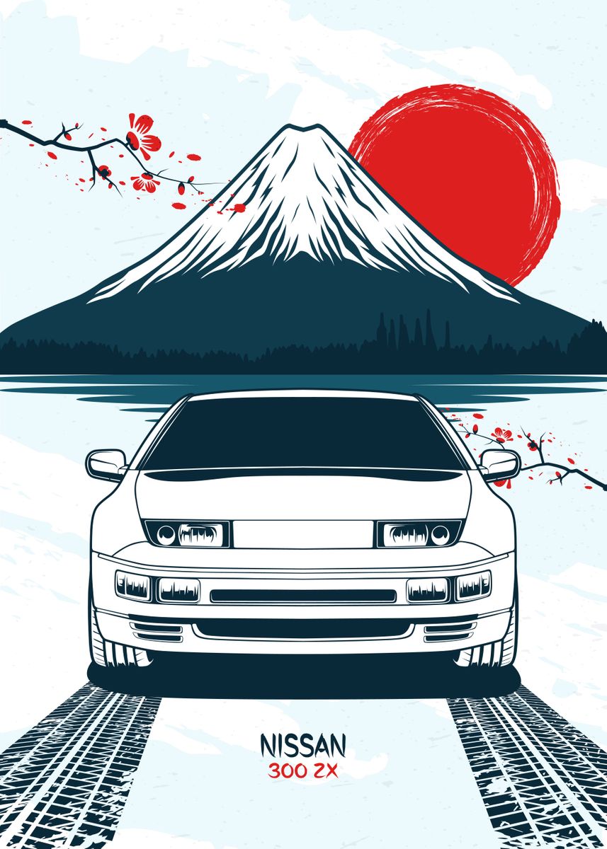 NISSAN 300ZX MODIFIED GICLEE CANVAS ART PRINT POSTER main image 1