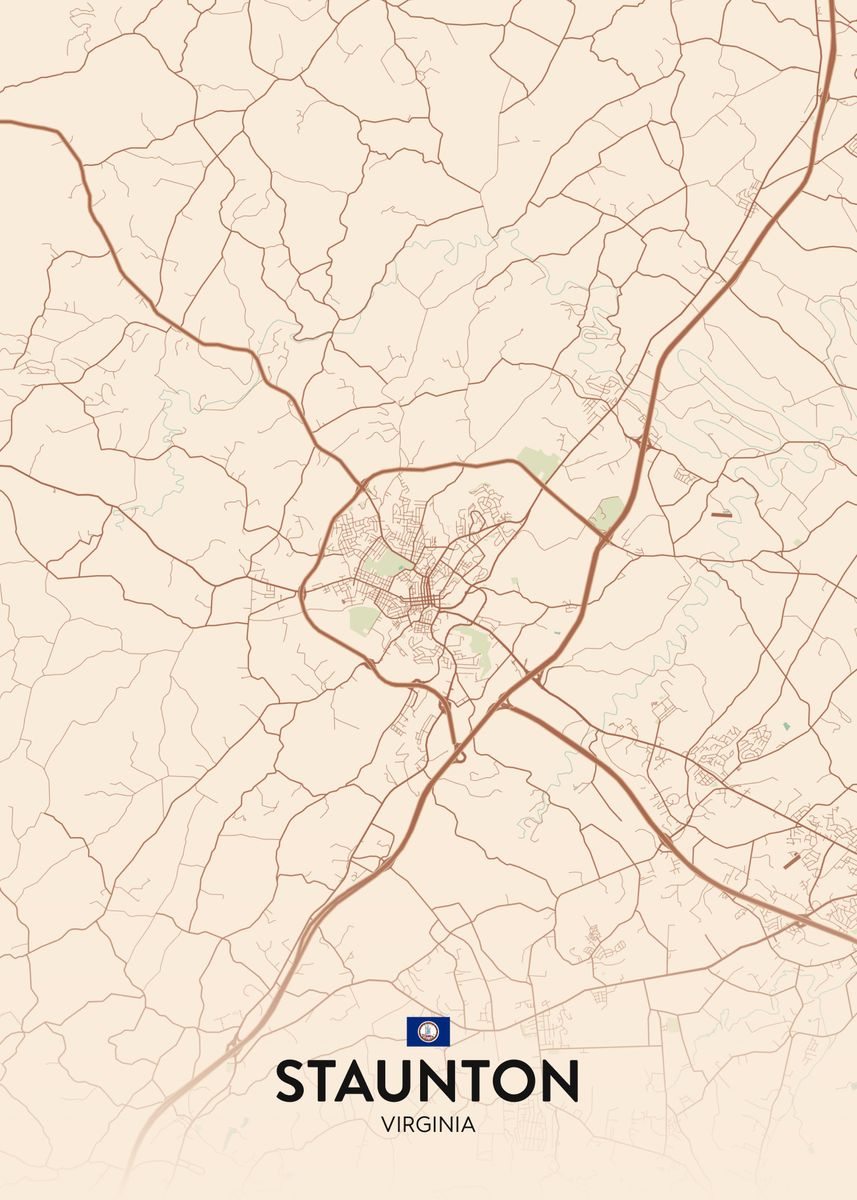 'Staunton VA' Poster, picture, metal print, paint by IMR Designs Displate