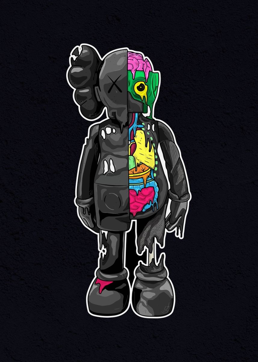 Kaws Black Art Ultra HD Desktop Background Wallpaper for & Triple