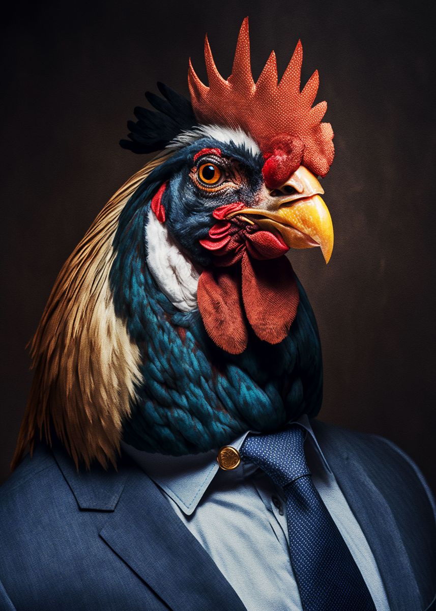 'rooster Suit Style' Poster, Picture, Metal Print, Paint By Fachrul 