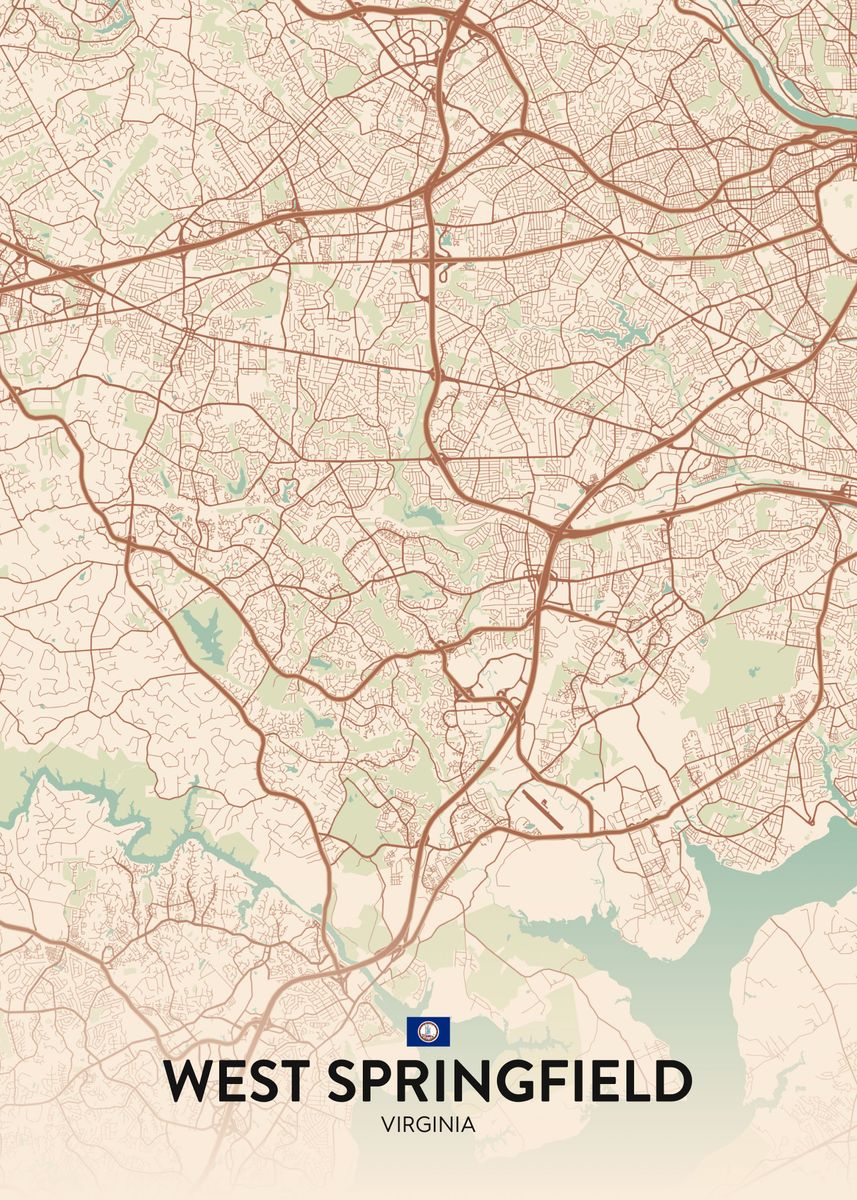 'West Springfield VA' Poster, picture, metal print, paint by IMR