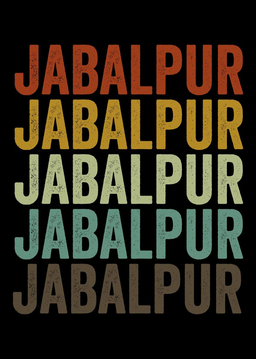 'Jabalpur India Retro' Poster, picture, metal print, paint by