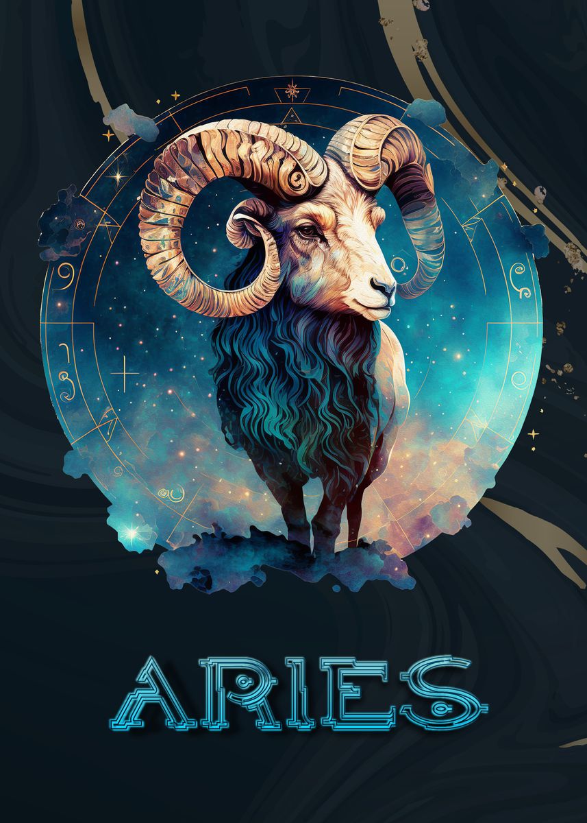 'Fantasy Aries Zodiac' Poster, picture, metal print, paint by Stefan ...