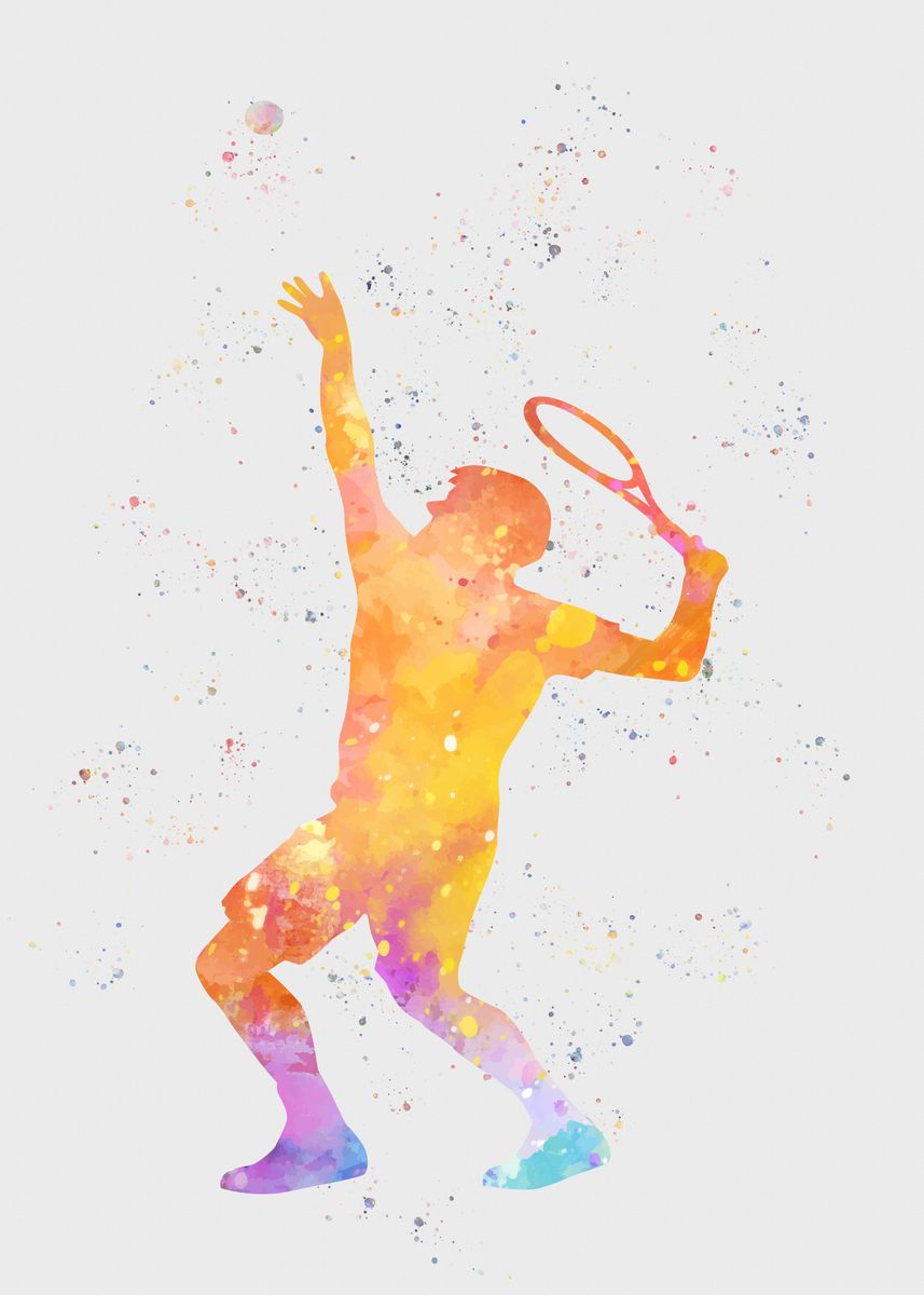 'Tennis Player Painting' Poster, picture, metal print, paint by Ollie ...