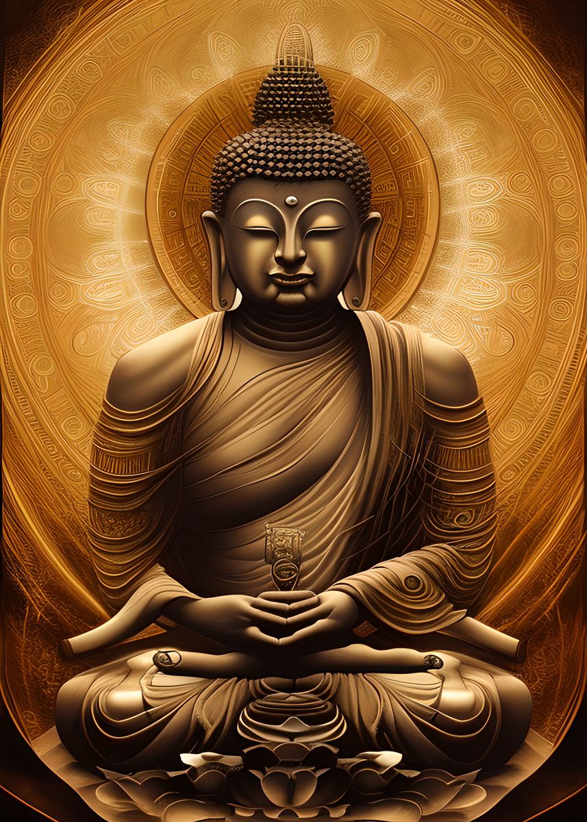 'buddha gold statue' Poster, picture, metal print, paint by Max Ronn ...