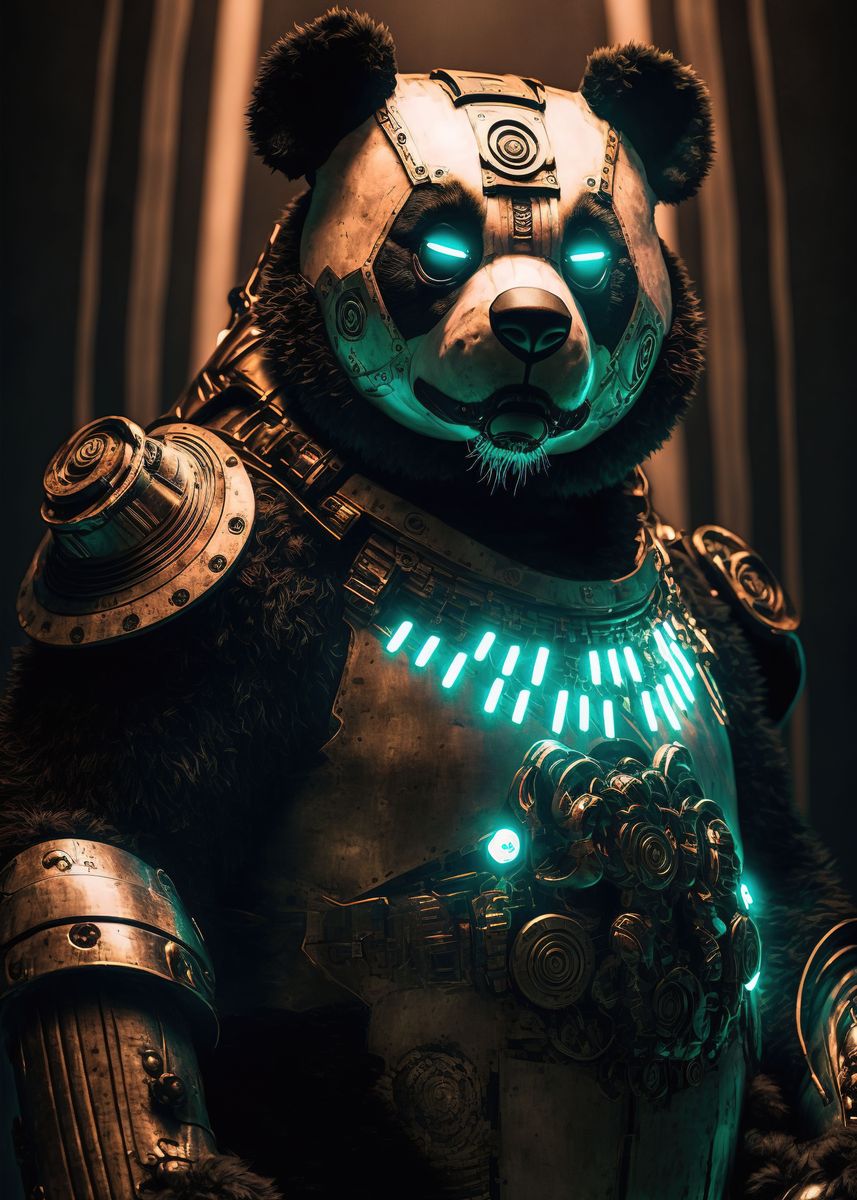 'Future Panda' Poster, picture, metal print, paint by Sunrise Game(00)