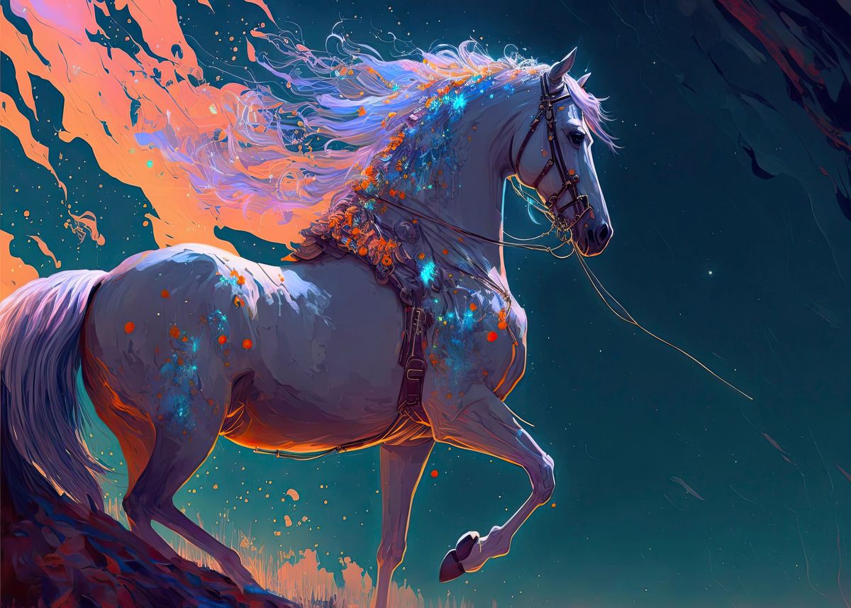 'Horse in the stars' Poster by KyzArt | Displate