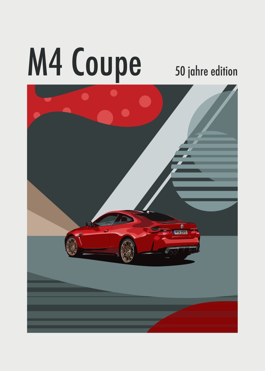 Bmw M4 Coupe Poster Picture Metal Print Paint By Full Throttle Art Displate