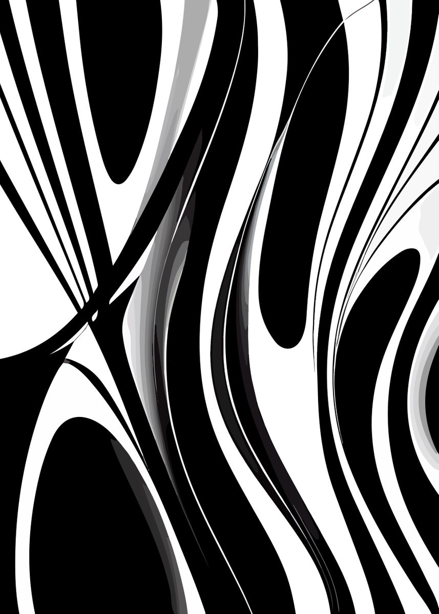 'ABSTRACT ART B AND W' Poster, picture, metal print, paint by Osvaldo ...