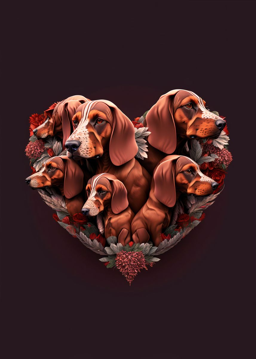 'Redbone Coonhound' Poster, picture, metal print, paint by Graphic ...