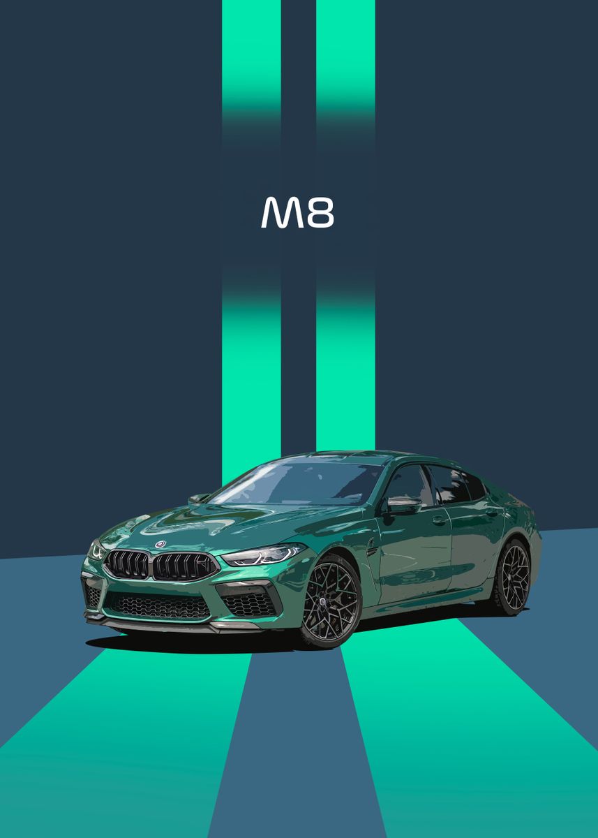 Art Poster Bmw M8 Car