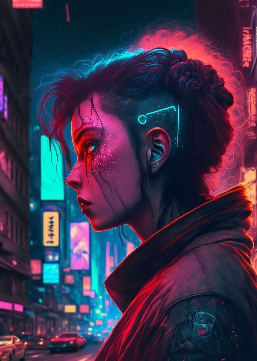 Anime cyberpunk girl - Anime Girls - Posters and Art Prints