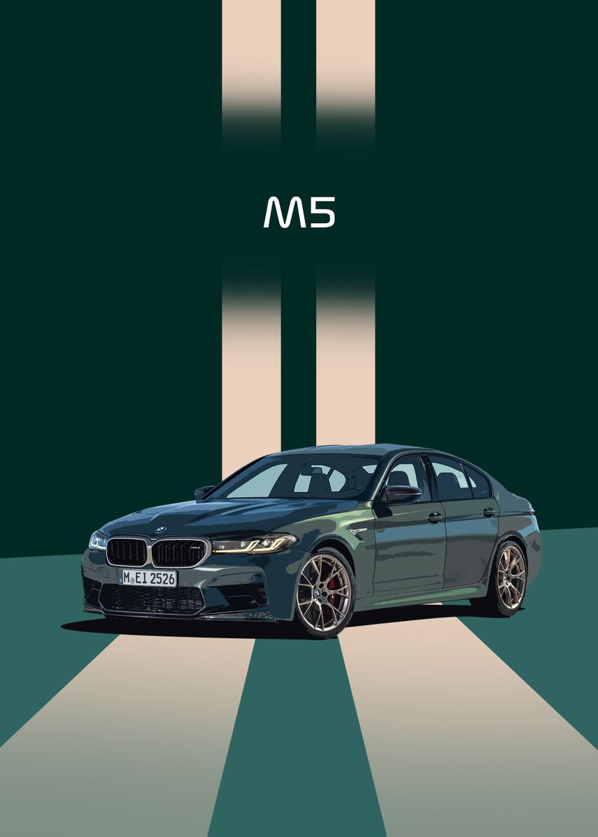 BMW M5 CS' Poster, picture, metal print, paint by Full Throttle Art