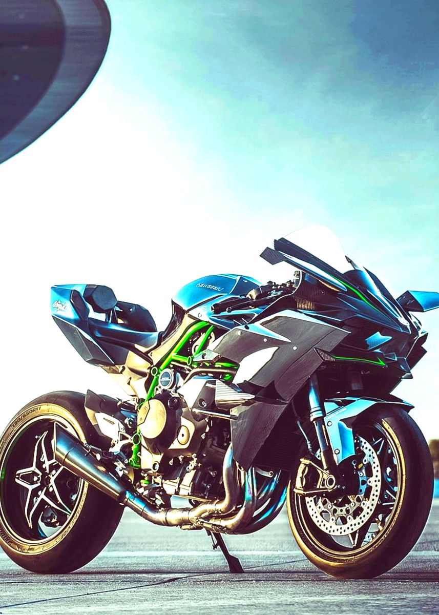 'Kawasaki Ninja H2R' Poster, picture, metal print, paint by Sam Gong ...