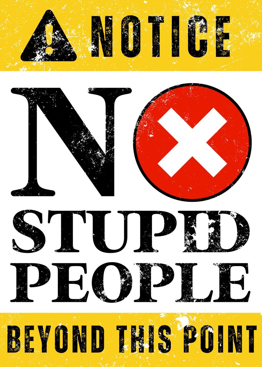 no-stupid-people-poster-picture-metal-print-paint-by-yess-displate
