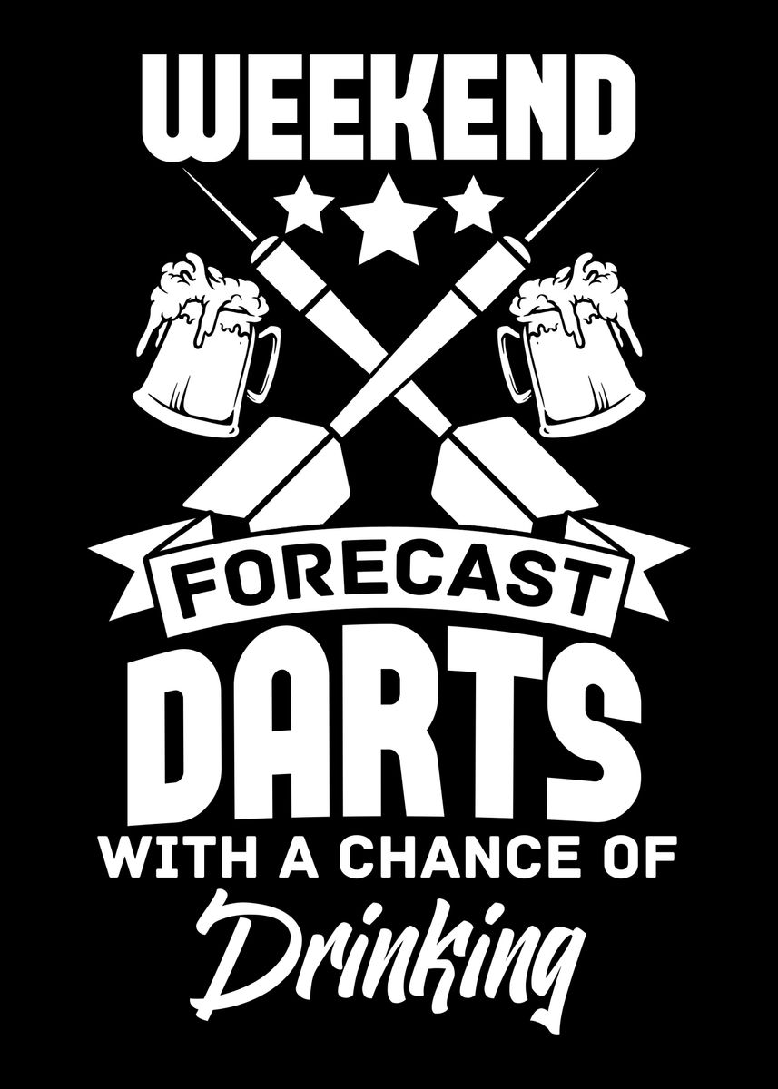 'Beer Darts Retro' Poster, picture, metal print, paint by