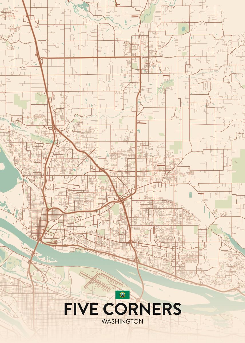 'Five Corners WA' Poster, picture, metal print, paint by IMR Designs Displate