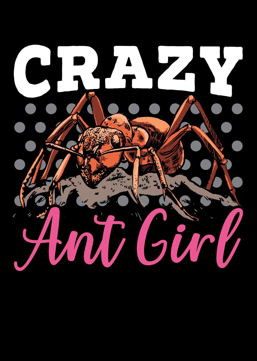 'Crazy Ant Girl' Poster, picture, metal print, paint by NAO | Displate