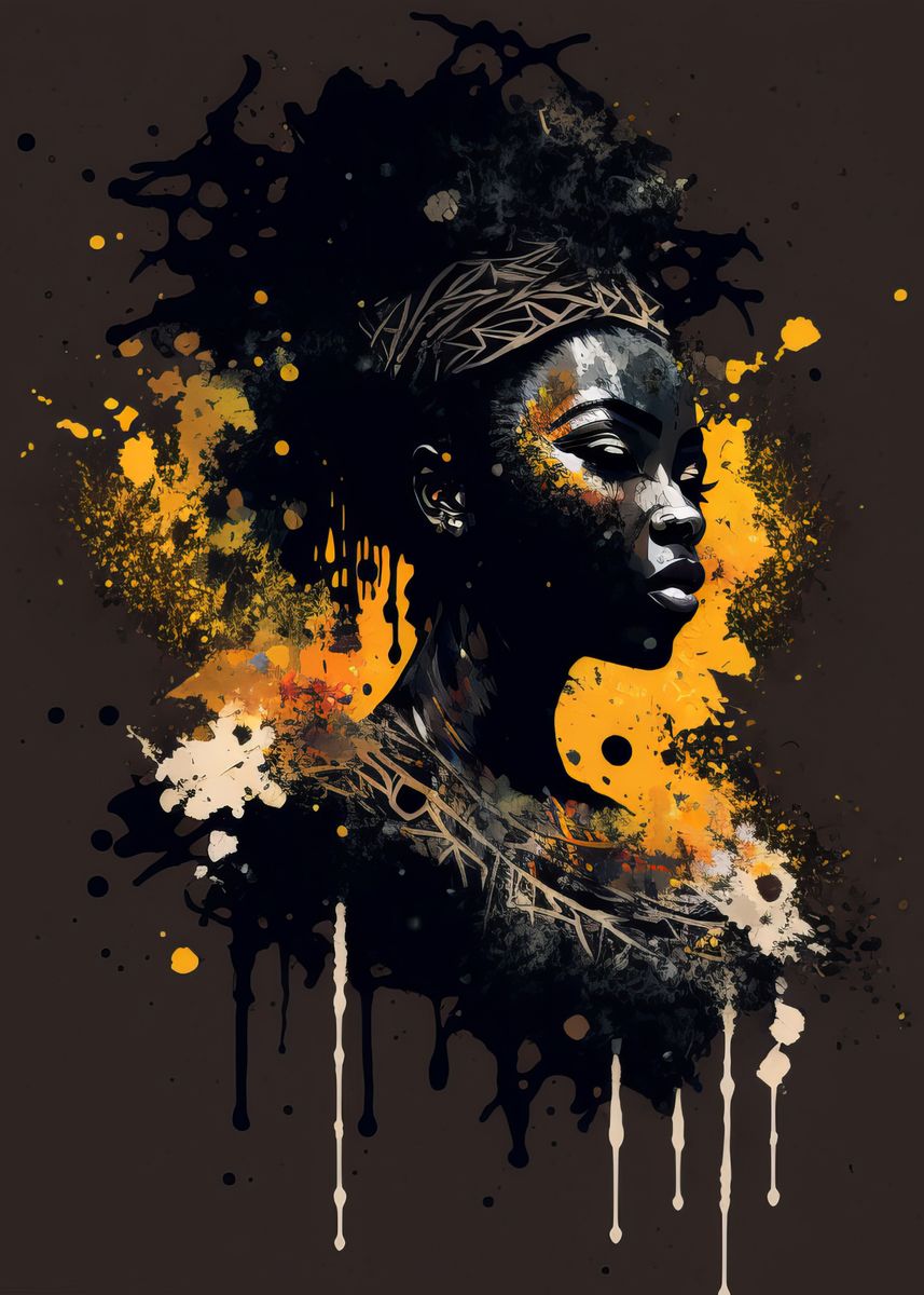'Kenyan Goddess' Poster, picture, metal print, paint by Geffrey