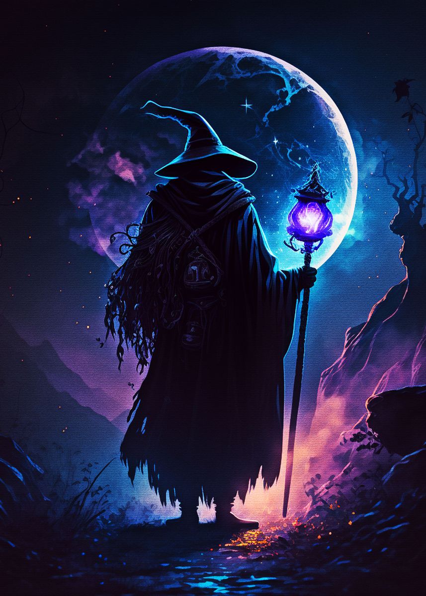 'Dark mage' Poster, picture, metal print, paint by Muh Asdar | Displate