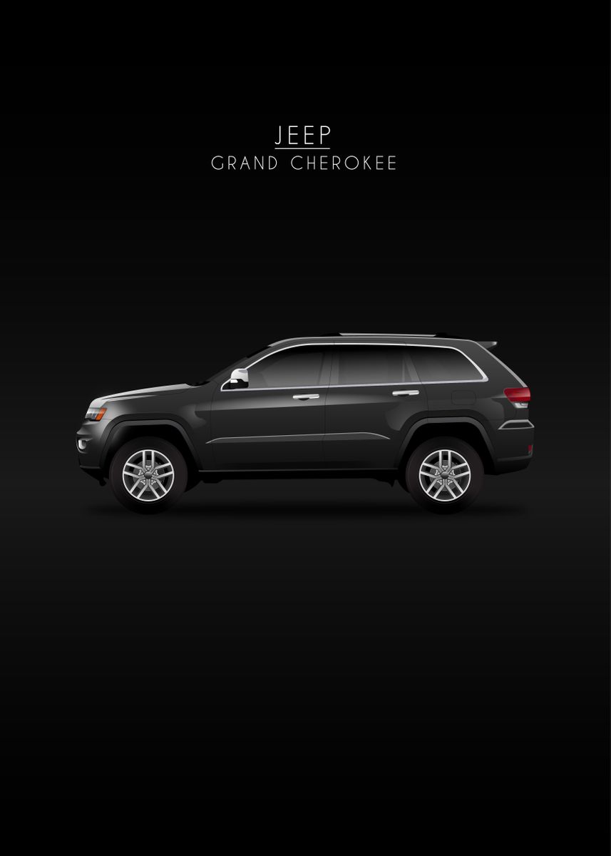 JEEP GRAND CHEROKEE BACK VIEW GICLEE CANVAS ART PRINT POSTER main image 0