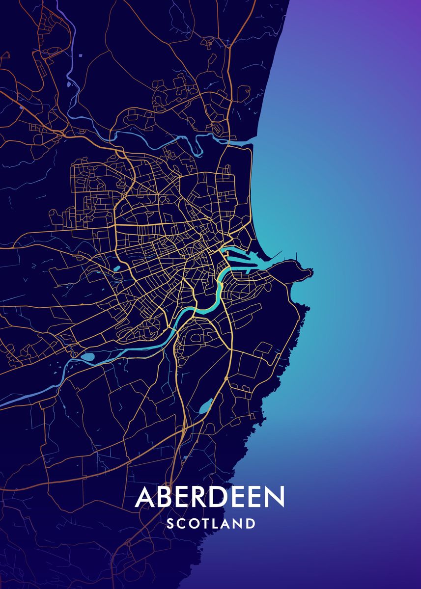 'Aberdeen' Poster, picture, metal print, paint by Miracle Studio Displate
