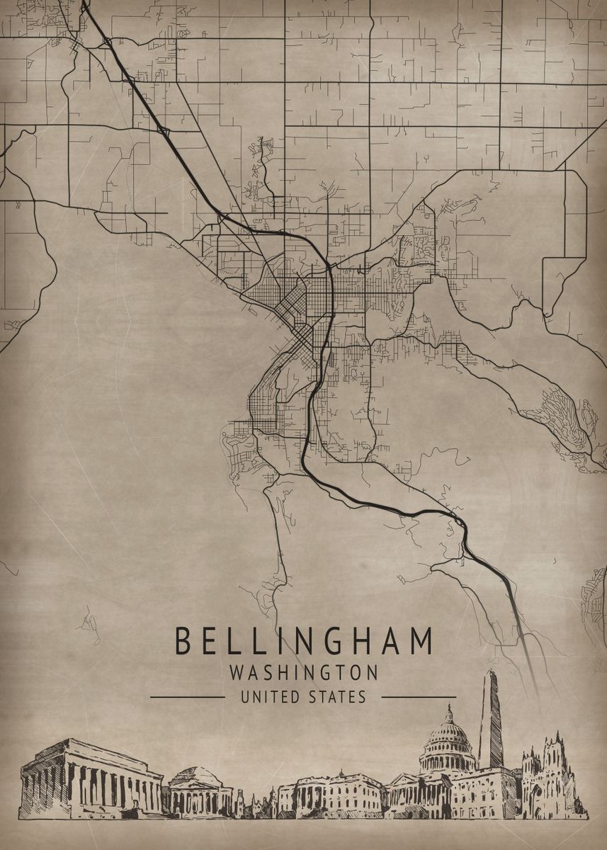 'Bellingham Washington' Poster, Picture, Metal Print, Paint By XandYart ...