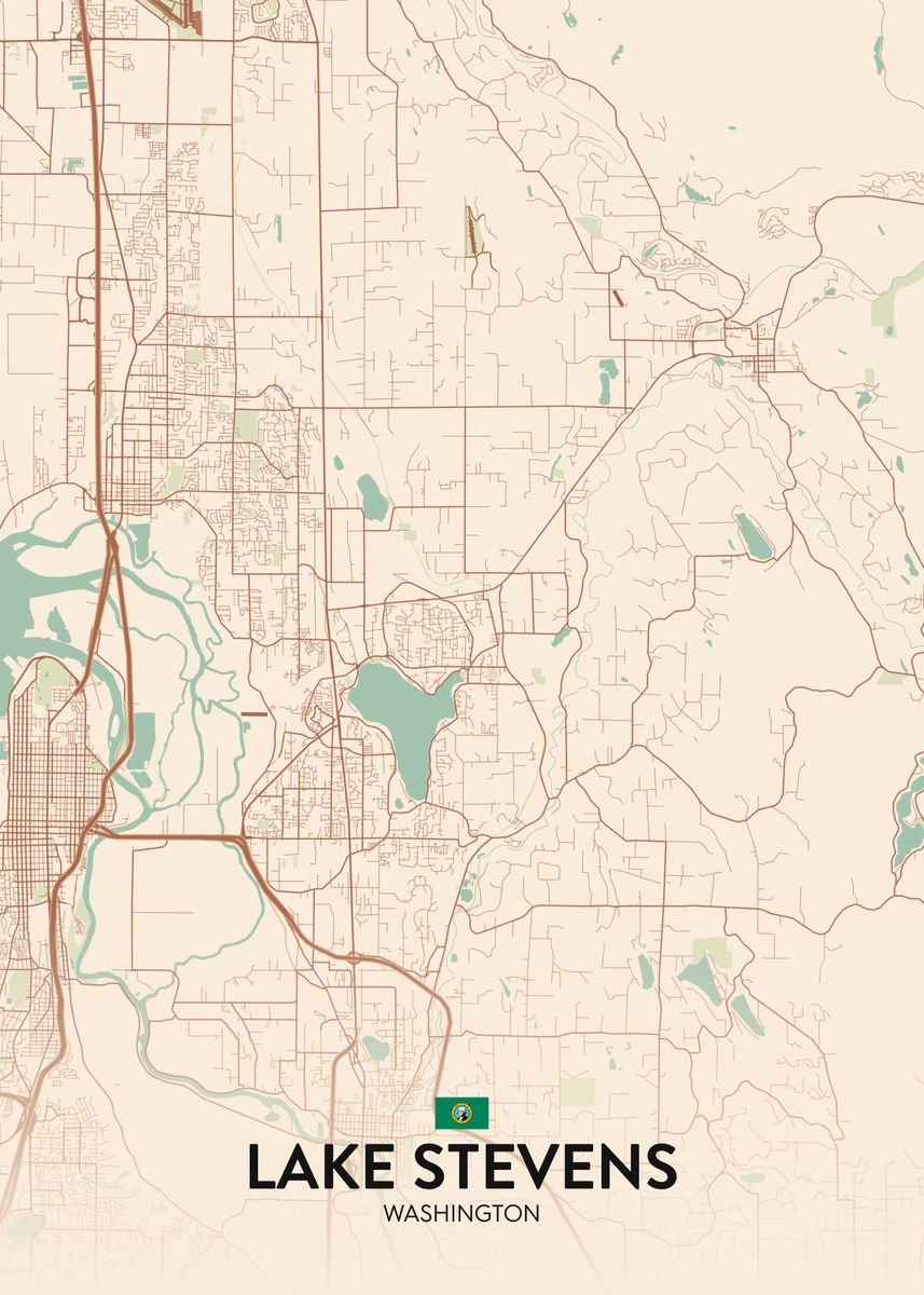 'Lake Stevens WA' Poster, picture, metal print, paint by IMR Designs ...