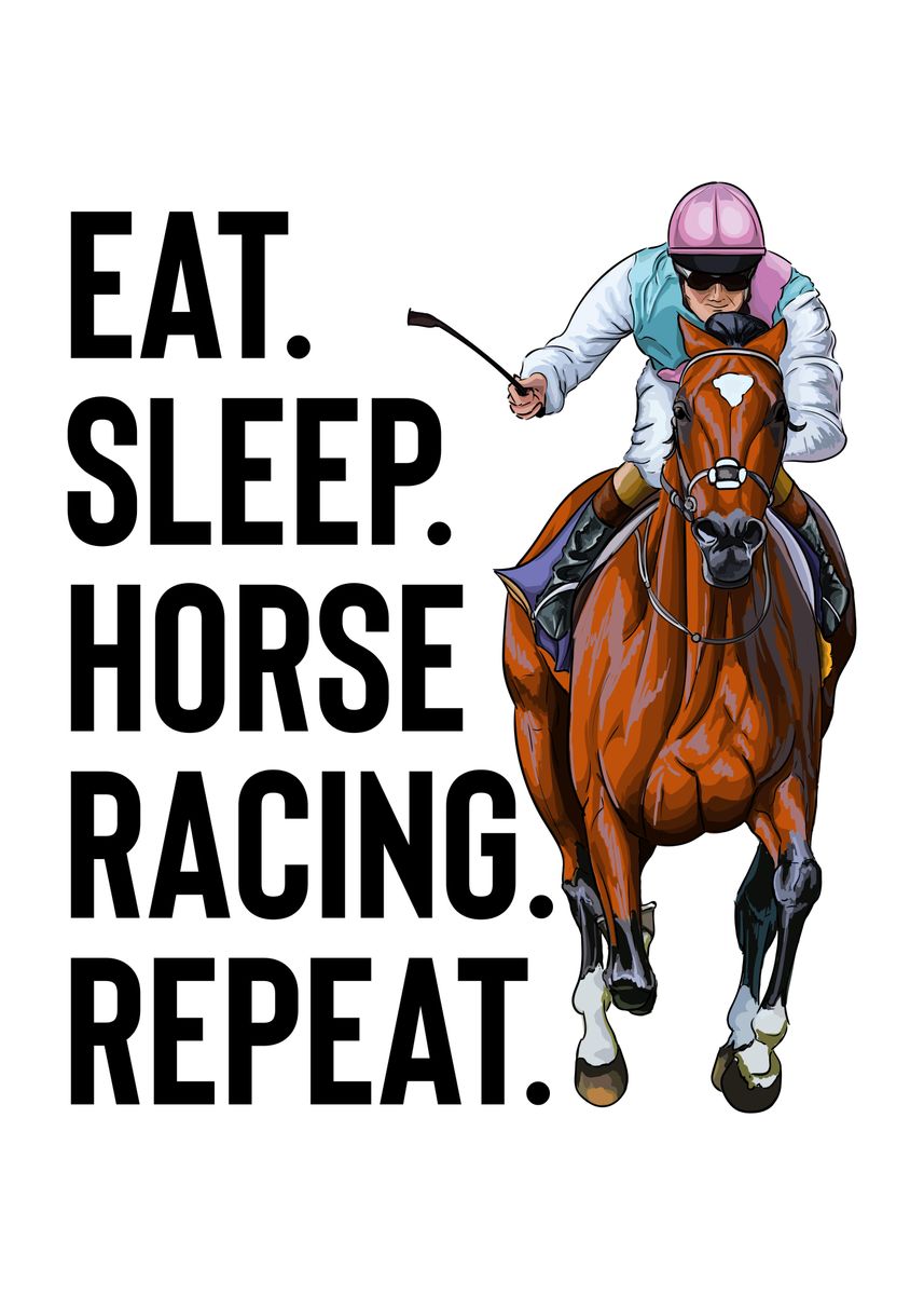 'Funny Horse Racing Shirt' Poster by Abderrazek Boumendjel Displate