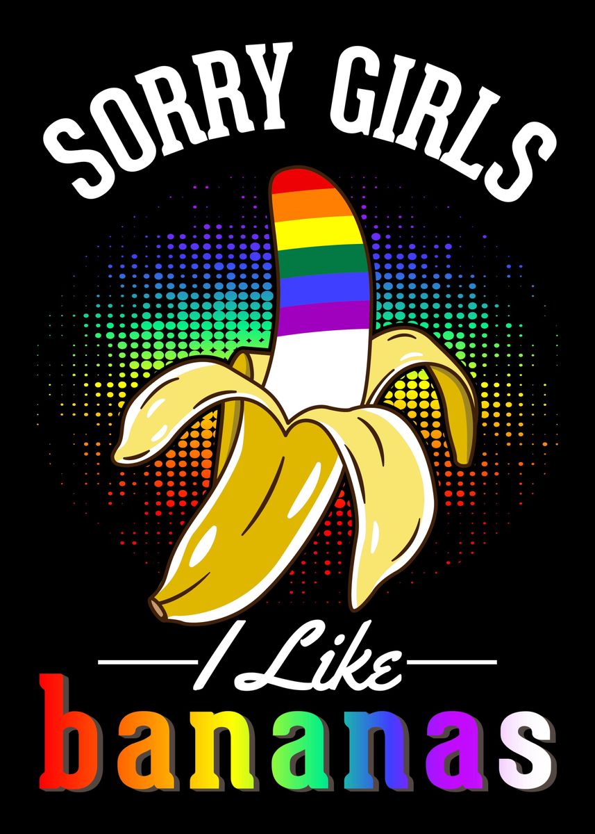 'Gay Pride Banana' Poster, picture, metal print, paint by professionaldesigns Displate