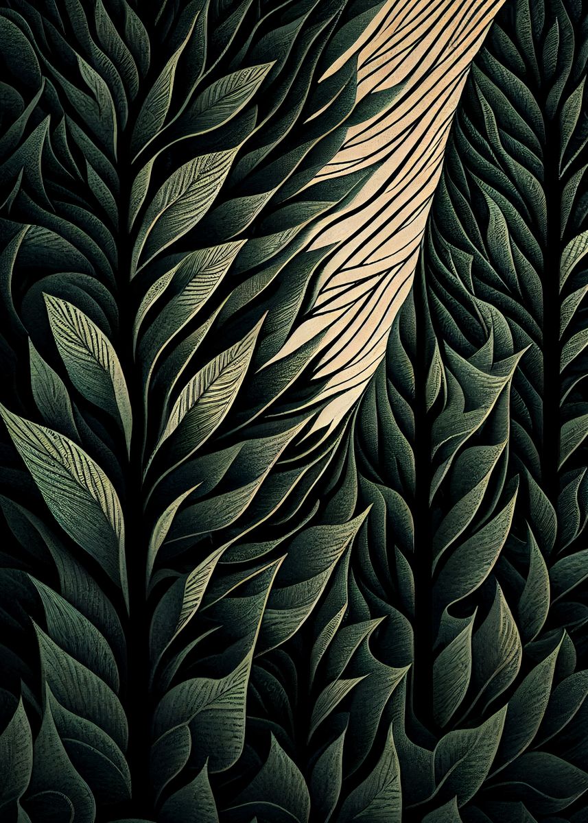 'Green Leaves' Poster by Hazzo Design | Displate