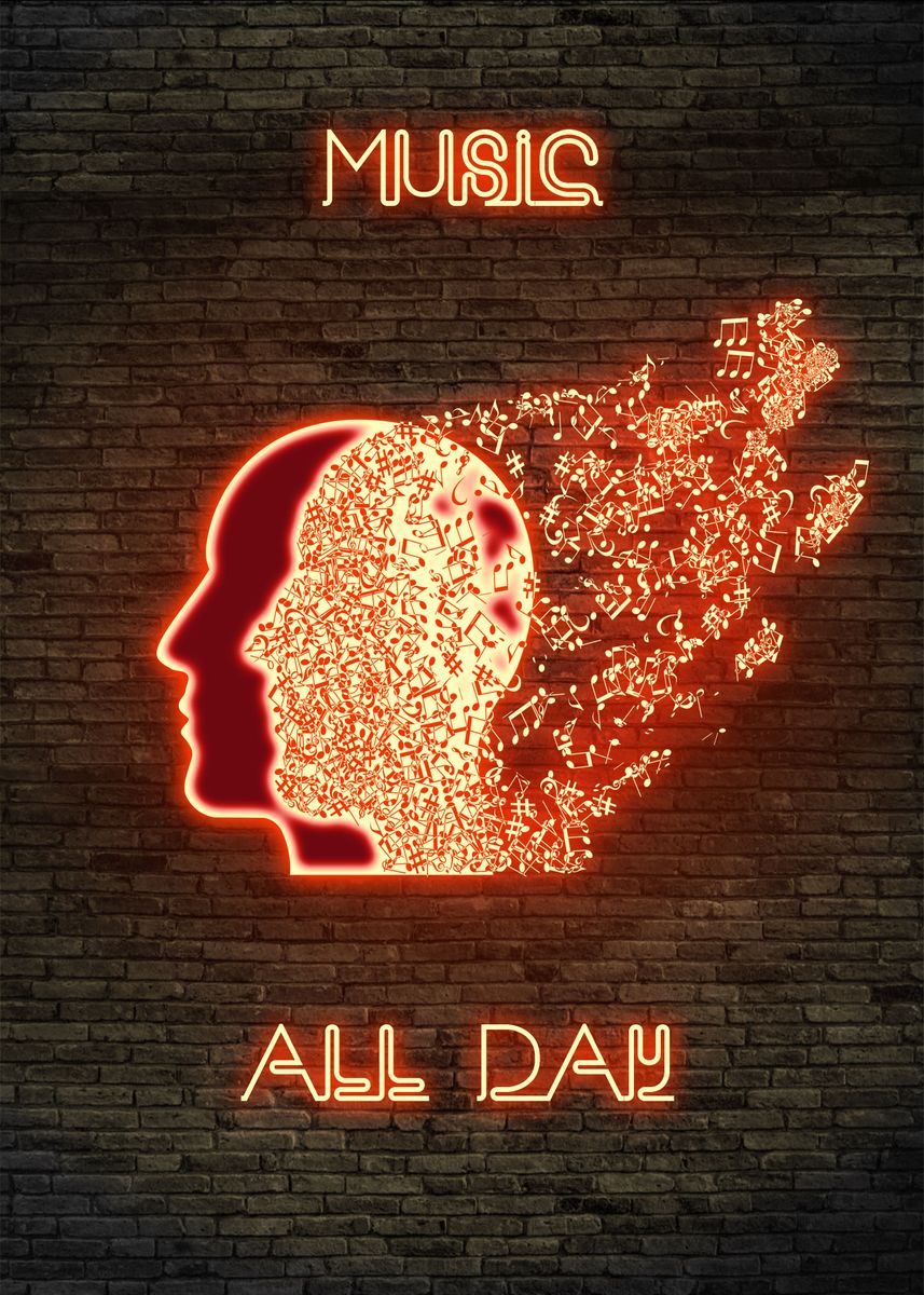 'MUSIC FAN' Poster, picture, metal print, paint by TroisiemeOeil Displate