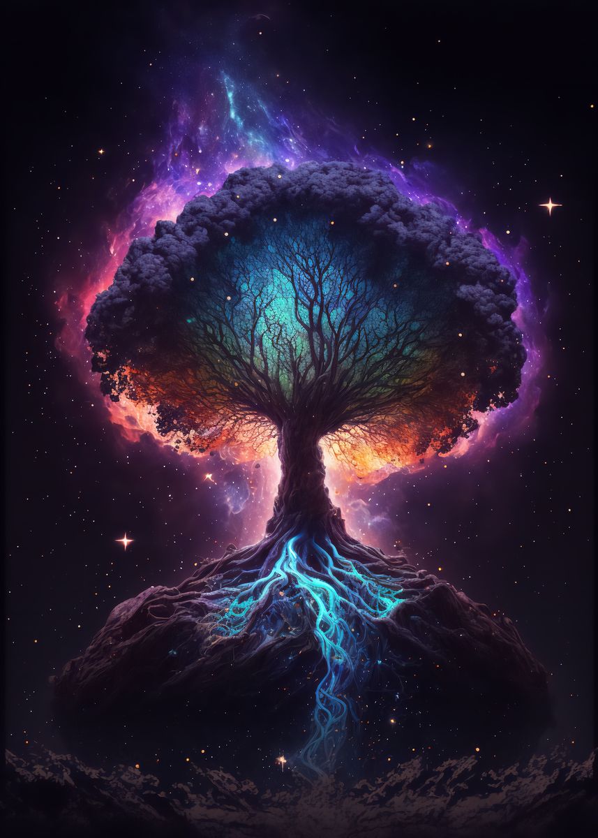 'Tree of the Universe' Poster, picture, metal print, paint by Pixaverse ...