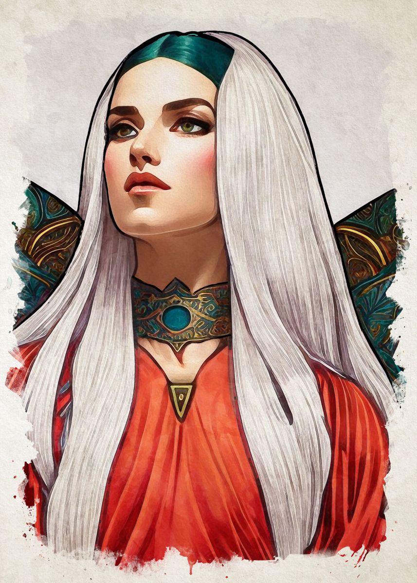 'White Hair Fairy' Poster, picture, metal print, paint by Diego Borin ...