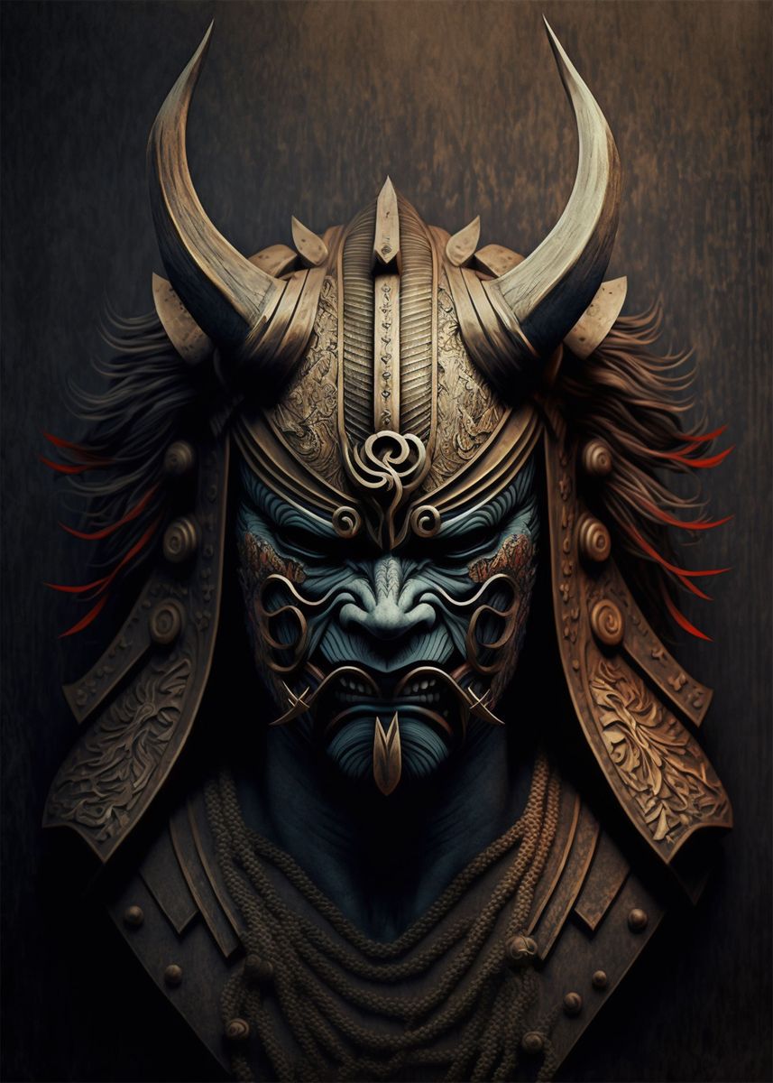 'Samurai Mask' Poster, picture, metal print, paint by BORISLAV DIMCHEV ...