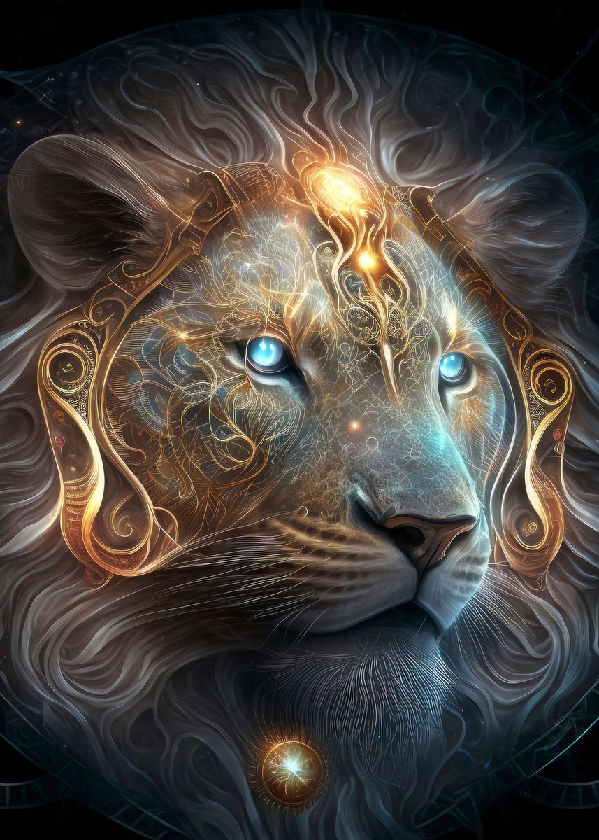 'Celestial Visions Lion' Poster by Spacescapes Displate
