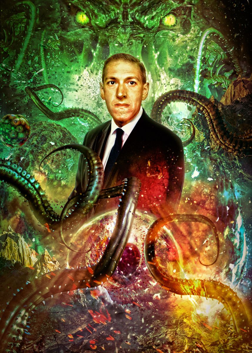 'HP Lovecraft Portrait' Poster, picture, metal print, paint by Mr Zero ...