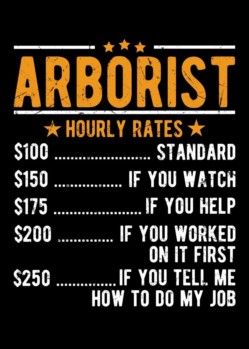 arborist-hourly-rates-poster-by-schmugo-displate