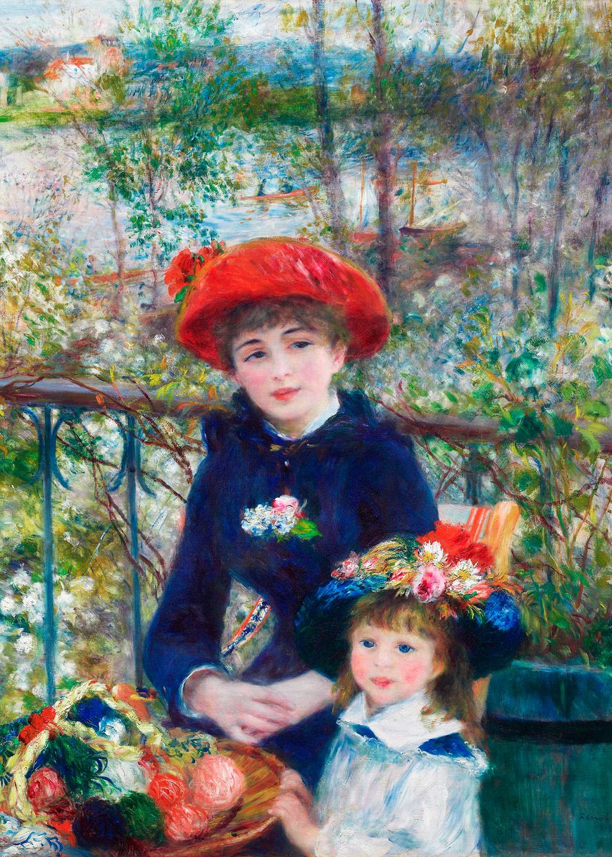 'Two Sisters On the Terrace' Poster, picture, metal print, paint by ...