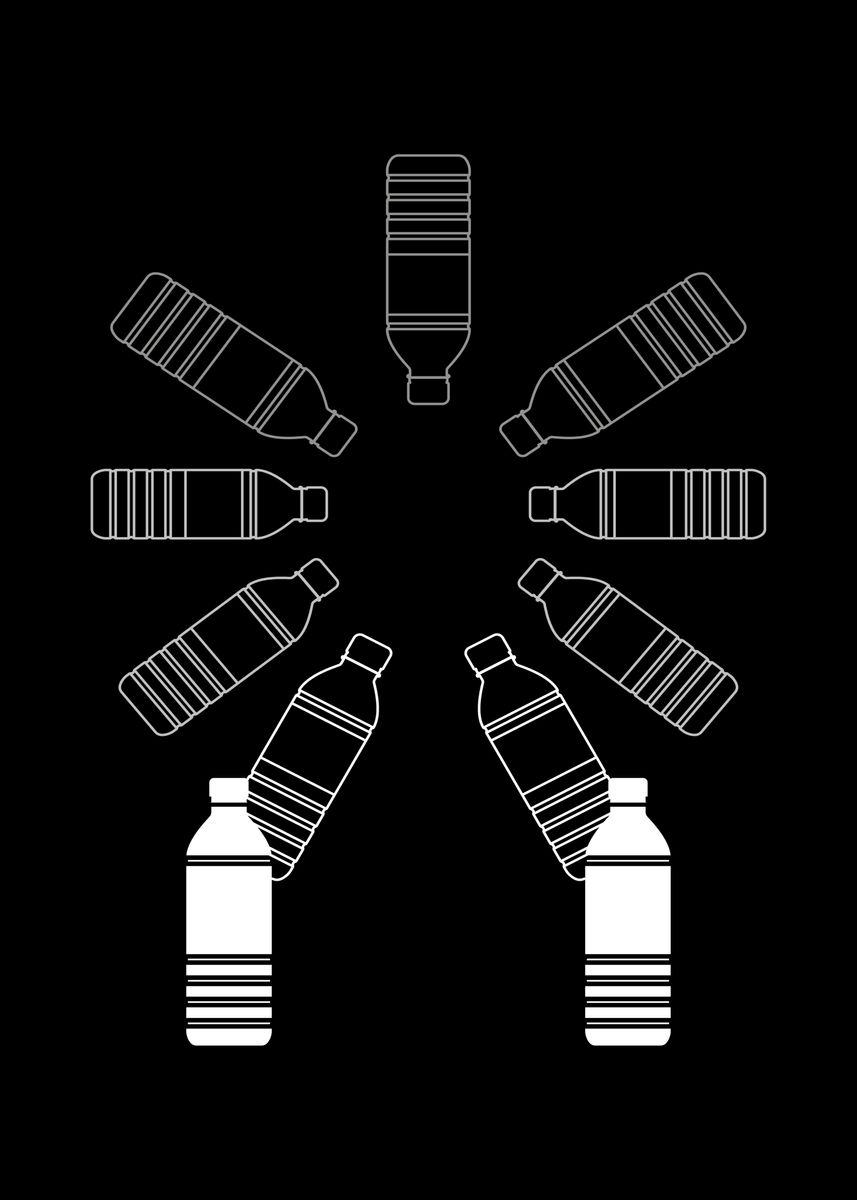 'Bottle Flipping' Poster, picture, metal print, paint by Mooon Displate