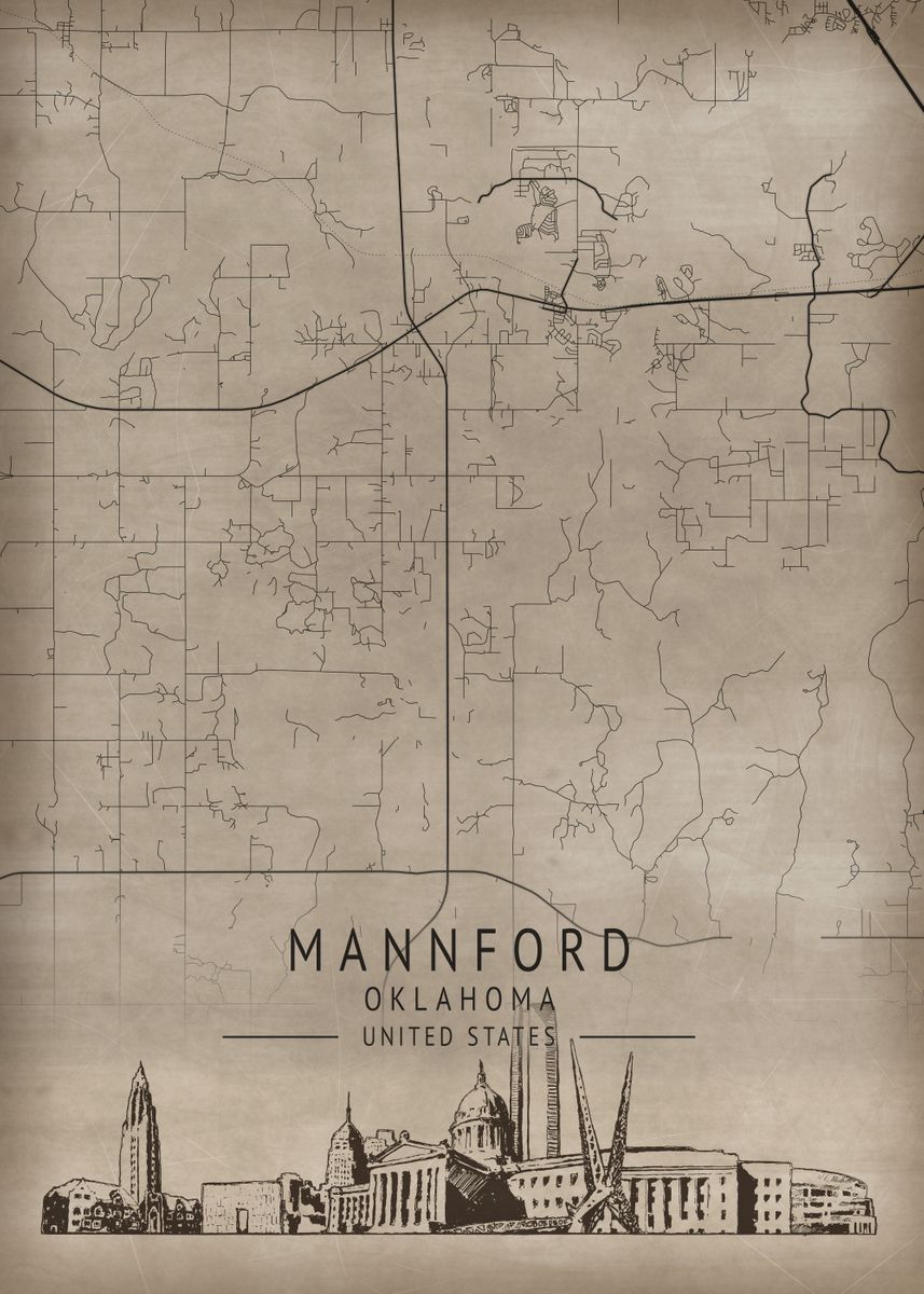 'Mannford Oklahoma ' Poster by XandYart Displate