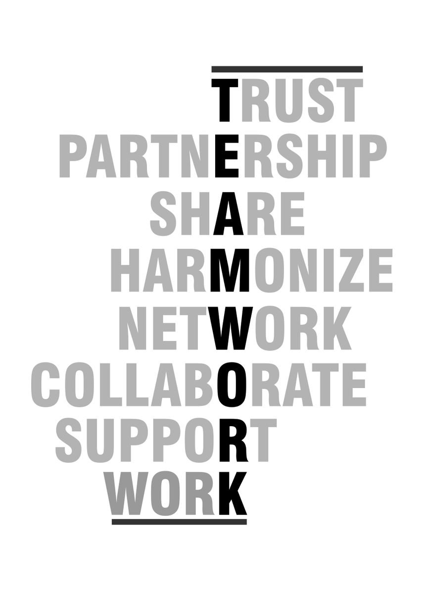 'motivation teamwork ' Poster, picture, metal print, paint by simple ...