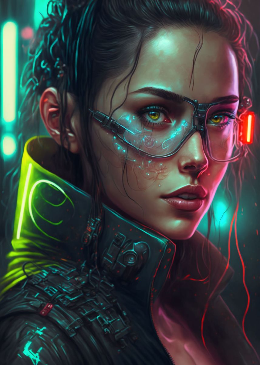 'Cyberpunk Girl ' Poster by Absuro Designs | Displate