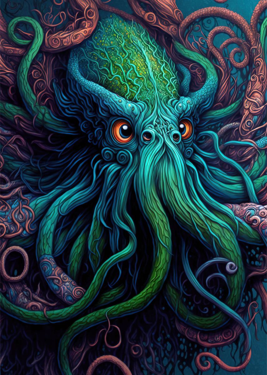 'Octopus' Poster, picture, metal print, paint by Creative Ys | Displate