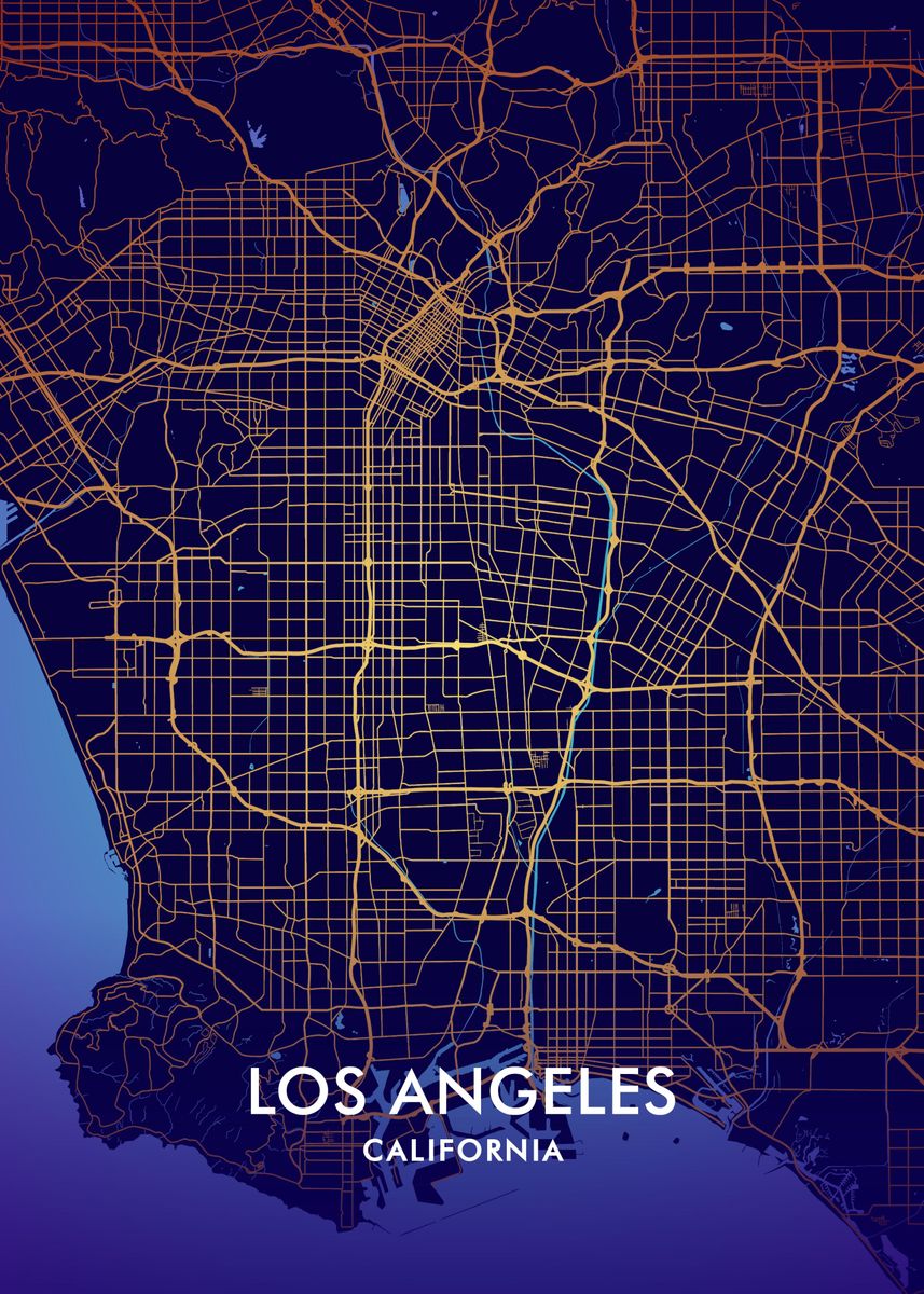 'Los Angeles' Poster, picture, metal print, paint by Miracle Studio ...