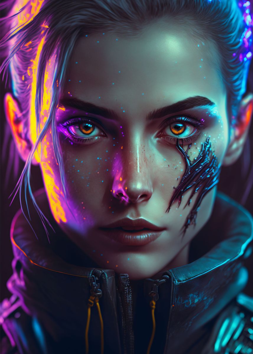 'Cyberpunk Girl' Poster, picture, metal print, paint by Absuro Designs ...