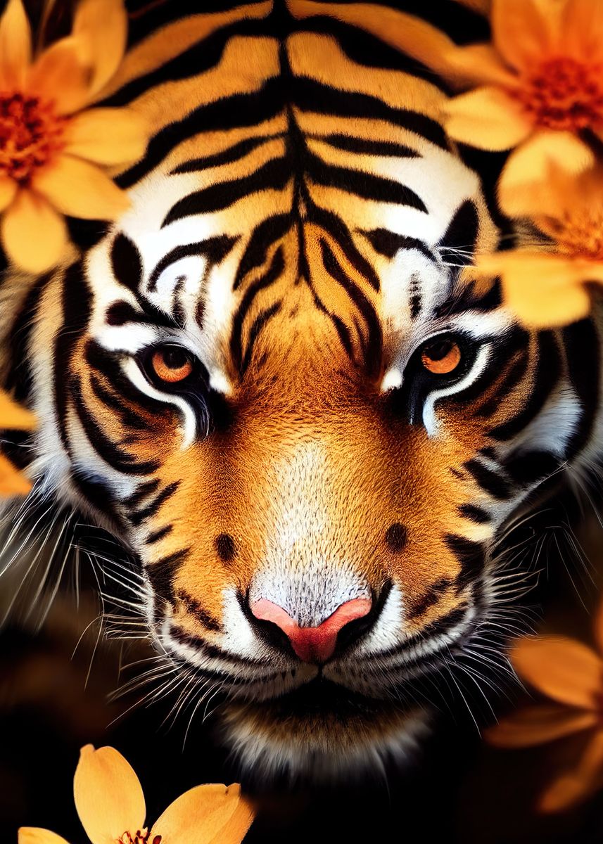 'Tiger Portrait' Poster, picture, metal print, paint by TESSERACT 07 ...