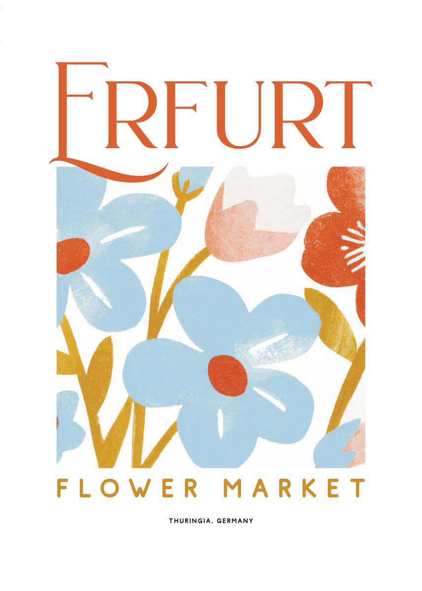 'Flower Market Erfurt Art' Poster, picture, metal print, paint by