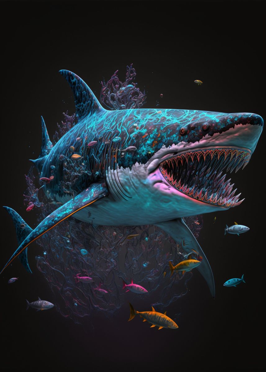 'Fantasy Shark 7' Poster by Zanclus Displate