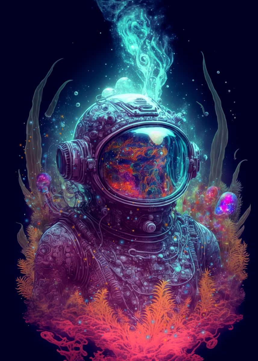 'Lost astronaut 11' Poster, picture, metal print, paint by Kharma Zero ...